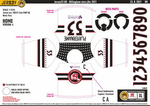 BILLINGHAM JUNIOR STARS WHITE GAME JERSEY