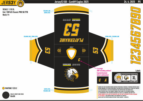 CARDIFF EAGLES FAN REPLICA - JUNIOR & SENIOR SIZES