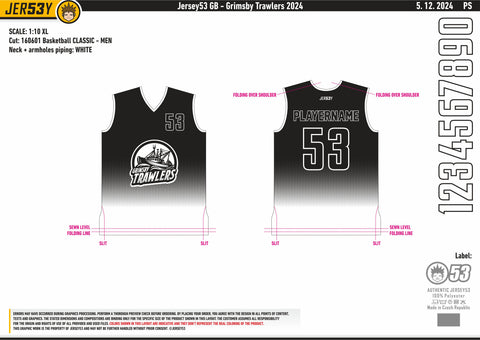 GRIMSBY TRAWLERS BASKETBALL JERSEY