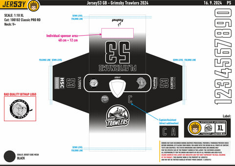 GRIMSBY TRAWLERS GAME JERSEY - JUNIOR & SENIOR SIZES