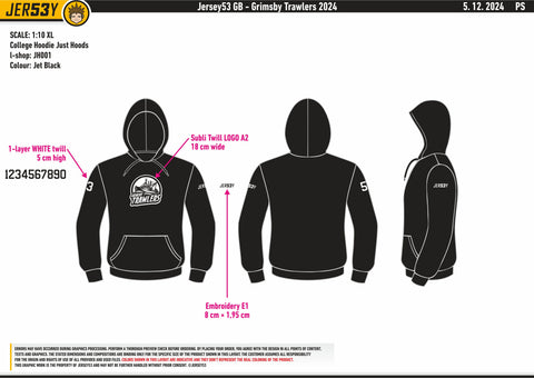 GRIMSBY TRAWLERS COTTON HOODIE