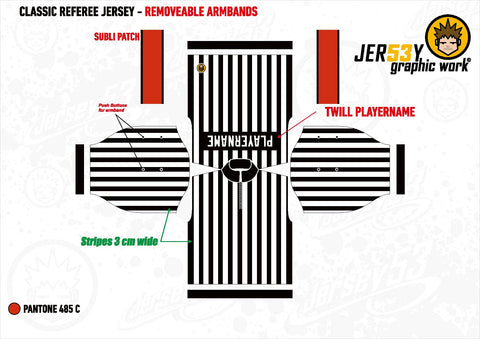 Linesperson Printed Jersey with Removable Arm Bands - Red