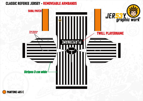 Linesperson Printed Jersey with Removable Arm Bands - Orange