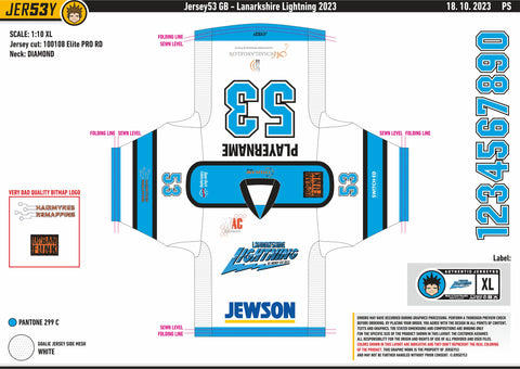 LANARKSHIRE LIGHTNING GAME JERSEY