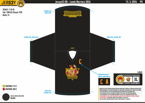 LEEDS WARRIORS TRAINING JERSEY