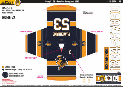 ROMFORD RENEGADES AWAY FAN JERSEY