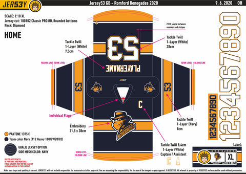 ROMFORD RENEGADES AWAY GAME JERSEY