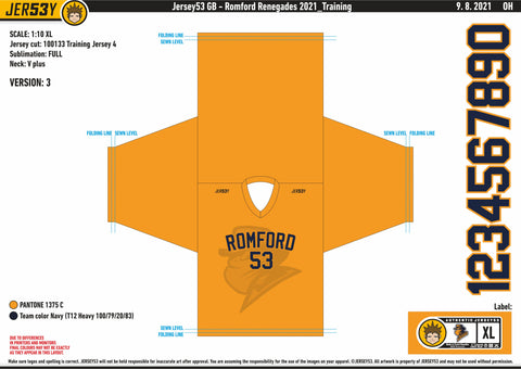 ROMFORD RENEGADES TRAINING JERSEY