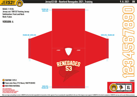 ROMFORD RENEGADES TRAINING JERSEY