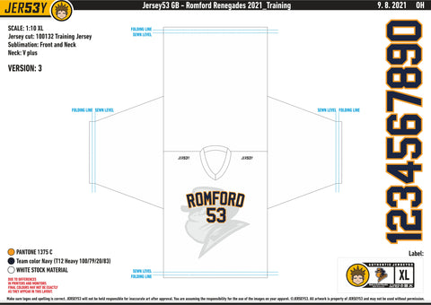 ROMFORD RENEGADES TRAINING JERSEY