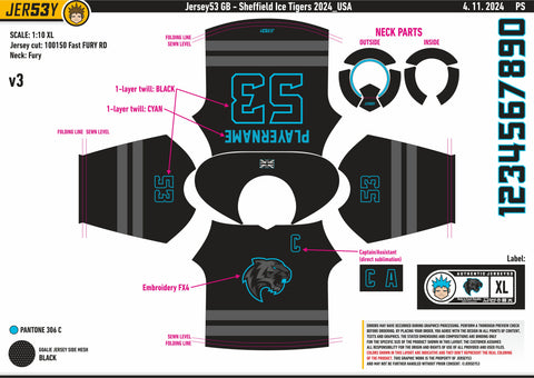 SHEFFIELD ICE TIGERS BLACKOUT JERSEY