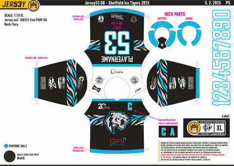 SHEFFIELD ICE TIGERS GAME JERSEY