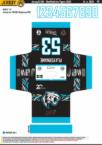 SHEFFIELD ICE TIGERS MINI PRO JERSEY