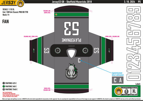 SHEFFIELD MAVERICKS FAN REPLICA - JUNIOR & SENIOR SIZING