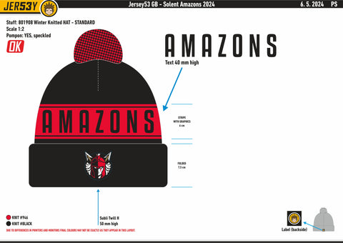 SOLENT AMAZONS KNITTED SKI HAT ... COMING SOON