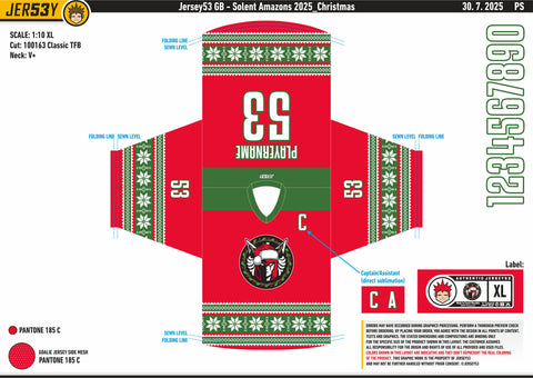 SOLENT AMAZONS XMAS JERSEY - JUNIOR & SENIOR SIZES