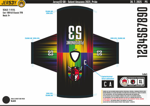 SOLENT AMAZONS PRIDE JERSEY - JUNIOR & SENIOR SIZES