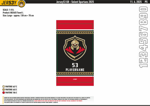 SOLENT SPARTANS SHOWER TOWEL