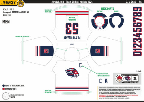 GB BALL HOCKEY MASTERS GOALIE GAME JERSEY 2025