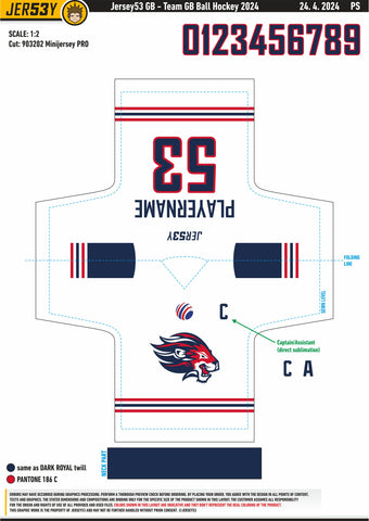 GB BALL HOCKEY MINI PRO JERSEY