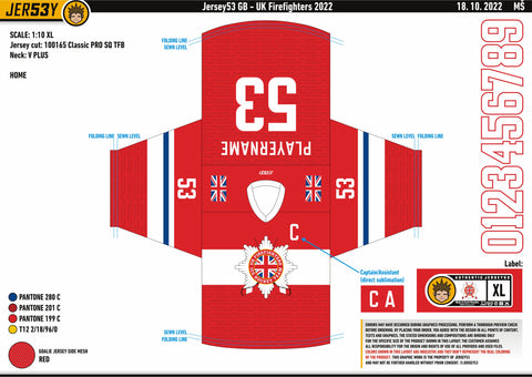 UK FIREFIGHTERS RED JERSEY